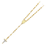 14K Yellow 3mm Ball Rosary Necklace, Length 18