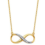 14K Yellow CZ Infinity Necklace