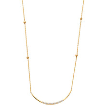 Load image into Gallery viewer, 14K Yellow CZ U-Bar Light Chain with Ball Necklace