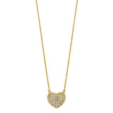 14K Yellow Micro Pave CZ Puff Necklace