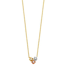 Load image into Gallery viewer, 14K Tricolor CZ Triple Necklace