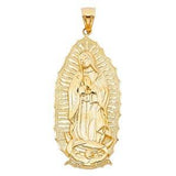 14k Yellow Gold 30mm Religious Guadalupe Pendant