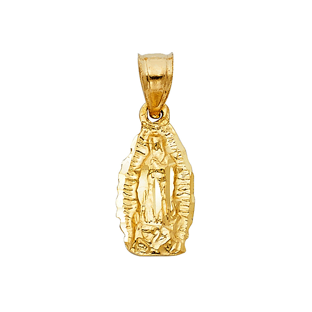 14k Yellow Gold Religious Guadalupe Pendant