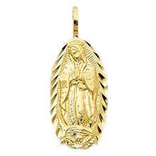Load image into Gallery viewer, 14k Yellow Gold 9mm Religious Guadalupe Pendant