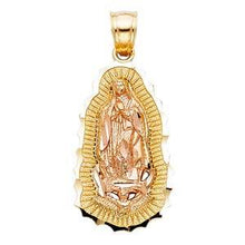 Load image into Gallery viewer, 14k Two Tone Gold 14mm Religious Guadalupe Pendant