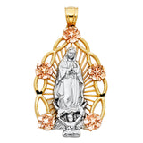 14K Tricolor OUR LADY OF GUADALUPE PENDANT