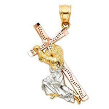 Load image into Gallery viewer, 14K Tri Color 20mm Religious Pendant