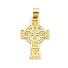 Load image into Gallery viewer, 14K Yellow Gold 20mm Celtic Cross Religious Pendant