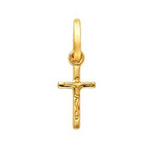 Load image into Gallery viewer, 14K Yellow Gold 8mm Crucifix Cross Religious Pendant