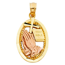 Load image into Gallery viewer, 14K Twotone PRAYING HANDS PENDANT