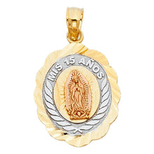 Load image into Gallery viewer, 14K Tri Color 16mm 15 Years Years Pendant - silverdepot
