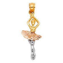 Load image into Gallery viewer, 14k Two Tone Gold 10mm Ballerina Assorted Pendant
