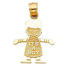 Load image into Gallery viewer, 14k Yellow Gold 16mm Boy Pendant