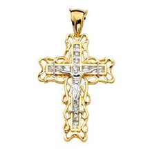 Load image into Gallery viewer, 14K Yellow Gold Two Tone 33mm Religious Crucifix Pendant