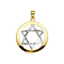 Load image into Gallery viewer, 14K Two Tone 21mm Star of David Pendant