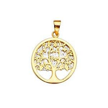 Load image into Gallery viewer, 14k Two Tone Gold 17mm Family Tree Assorted Pendant