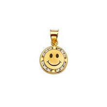 Load image into Gallery viewer, 14k Yellow Gold 9mm CZ Smile Assorted Pendant