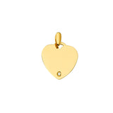 14K Yellow Engravable CZ Heart Pendant 1.6grams