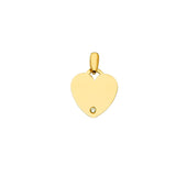 14K Yellow Engravable CZ Heart Pendant 1.2grams