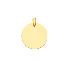 Load image into Gallery viewer, 14K Yellow Engravable Round Pendant 2.6grams