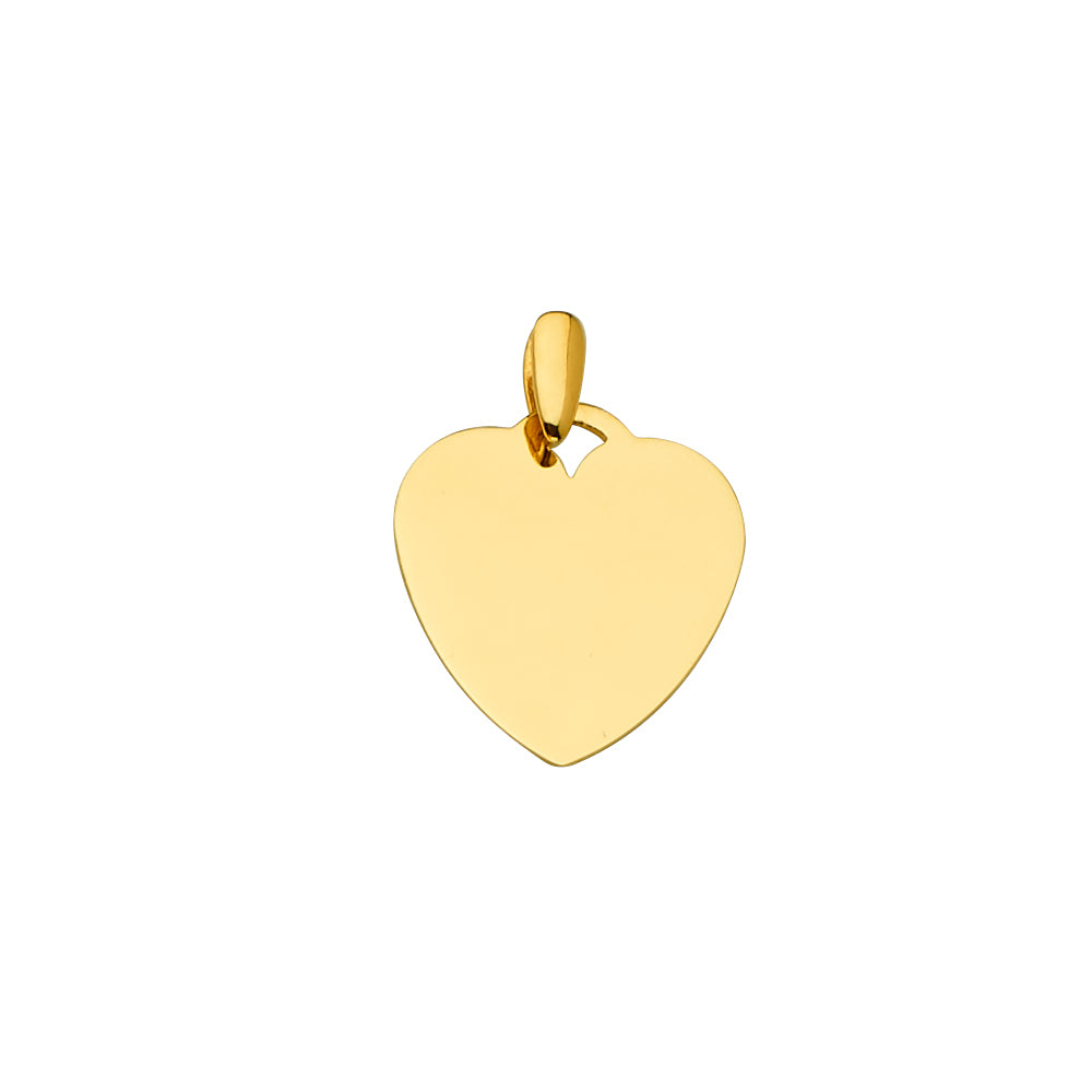 14K Yellow Engravable Heart Pendant 1.6grams