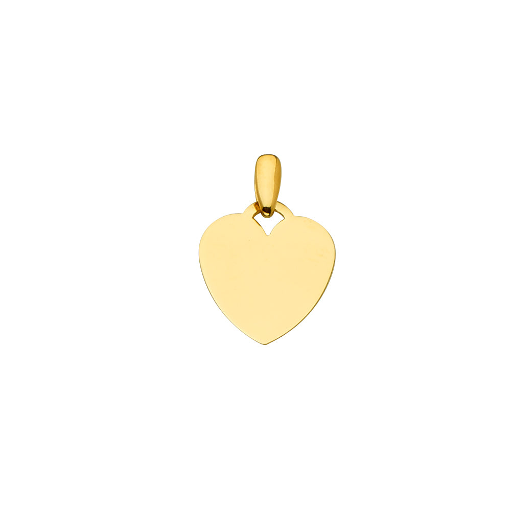14K Yellow Engravable Heart Pendant 1.2grams