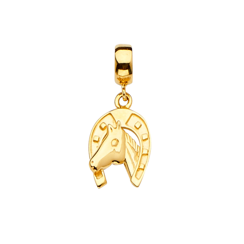 14K Yellow Horse Shoe Charm for Mix and Match Bracelet