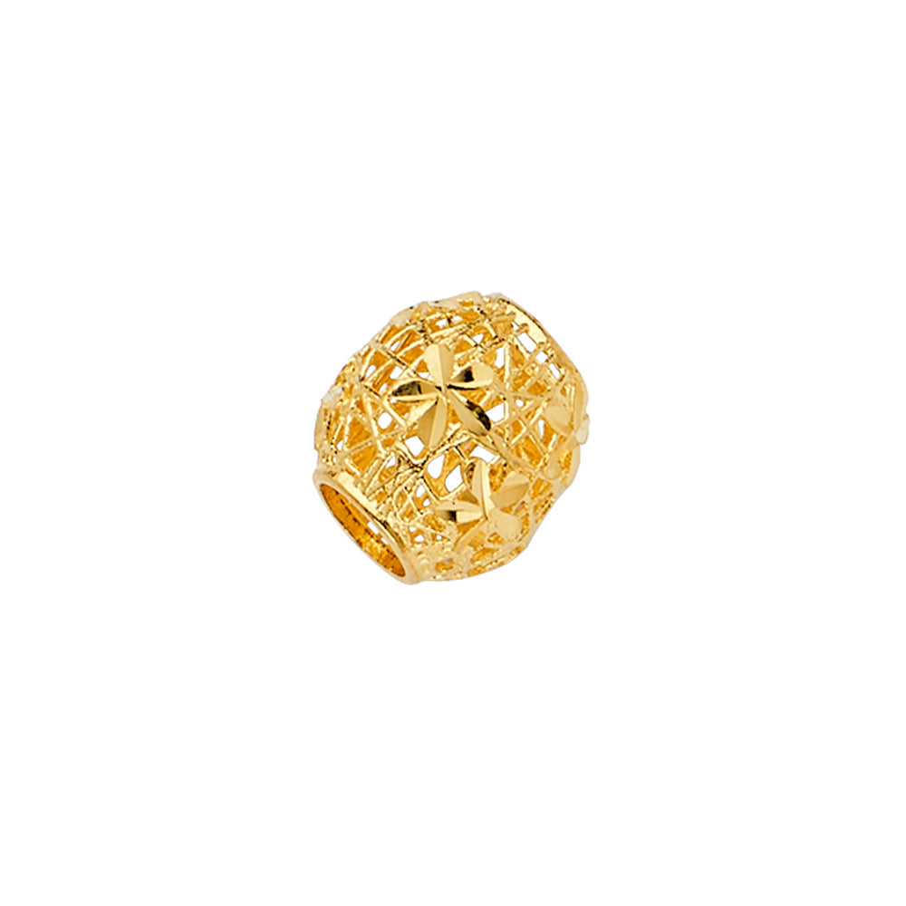 14K Yellow DC Oval Slider for Mix and Match Bracelet