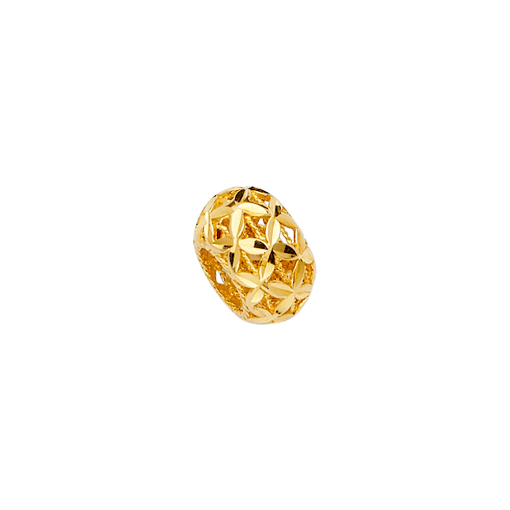 14K Yellow Filigree Oval Slider for Mix and Match Bracelet