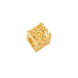 14K Yellow Filigree Dice Slider for Mix and Match Bracelet