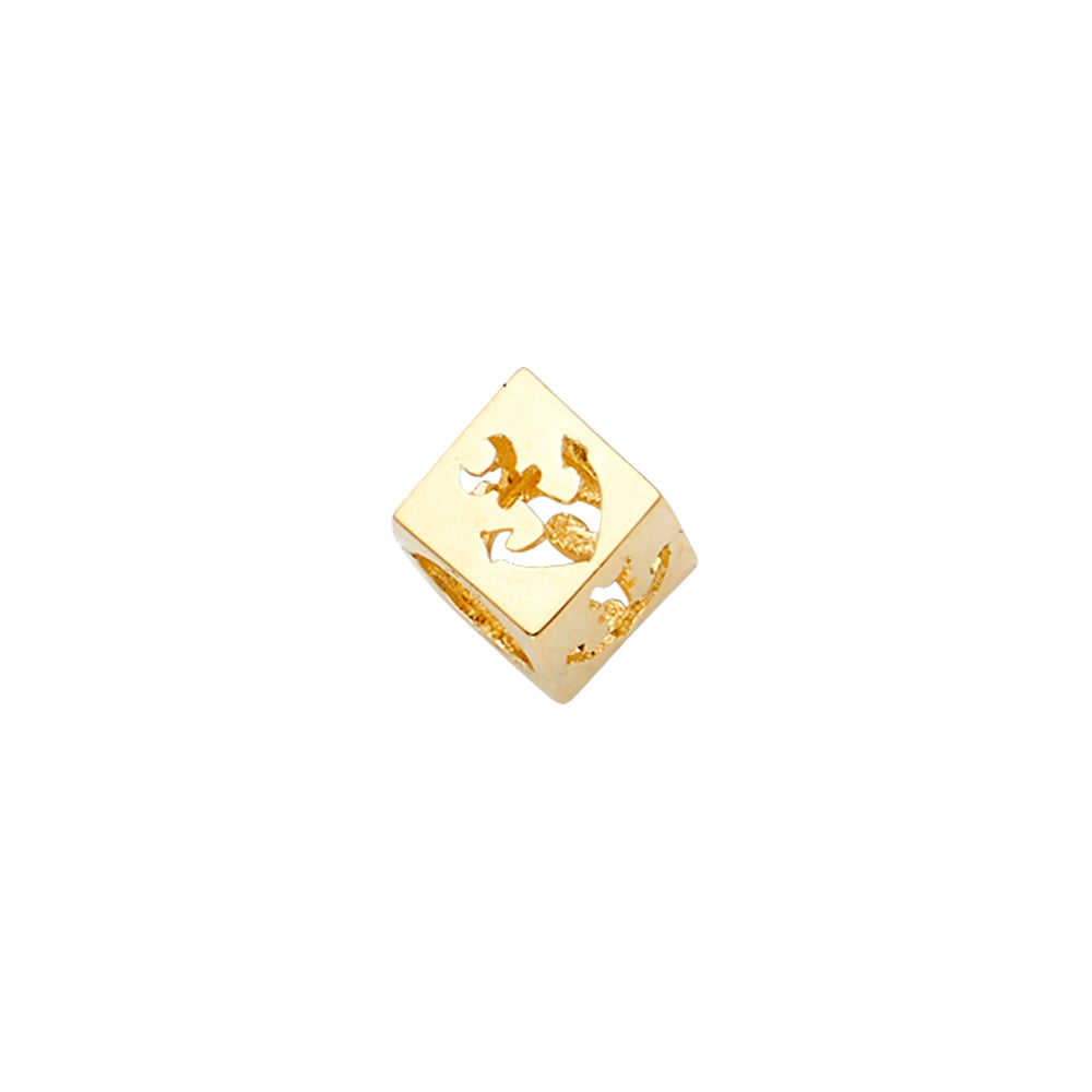14K Yellow Anchor Dice Slider for Mix and Match Bracelet