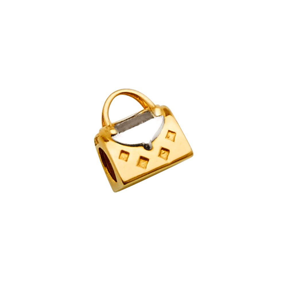 14K Two Tone H and bag Slider for Mix and Match Bracelet