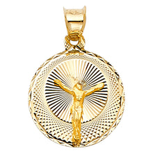 Load image into Gallery viewer, 14K Yellow Gold 15mm DC Jesus Stamp Religious Pendant