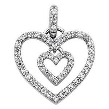 Load image into Gallery viewer, 14K White Gold 15mm CZ Love Heart Pendant