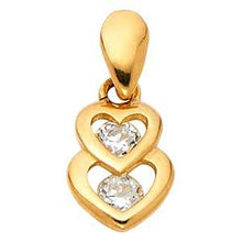Load image into Gallery viewer, 14K Yellow Gold 7mm Interlocking Hearts CZ Pendant