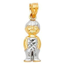 Load image into Gallery viewer, 14k Two Tone Gold 8mm Boy Pendant