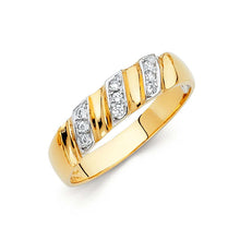 Load image into Gallery viewer, 14K Two Tone 6mm CZ Wedding Trio Mens Band Sets