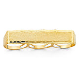 14K Yellow Gold 14mm 3 Finger Men's Ring