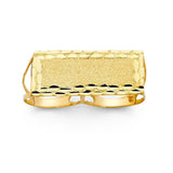 14K Yellow Gold 17mm 2 Finger Men's Ring