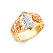 Load image into Gallery viewer, 14K Tri Color 12mm Our Lady of Guadalupe Ring - silverdepot