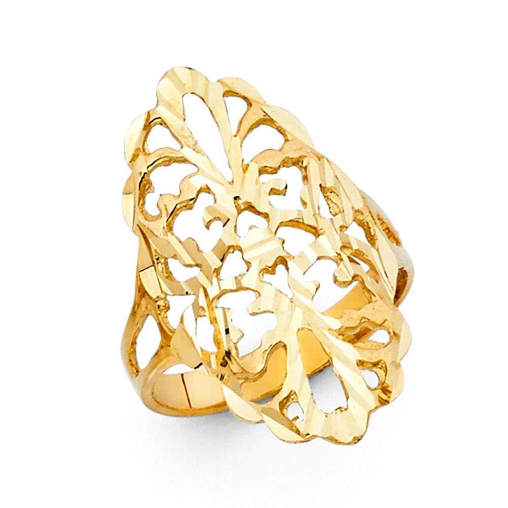 14K Yellow Gold 26mm Assorted Fancy Ring - silverdepot