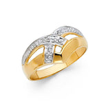 14K Two Tone 10mm Assorted Fancy Ring