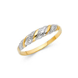 14K Two Tone 4mm Assorted Fancy Ring