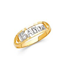 Load image into Gallery viewer, 14K Two Tone 6mm 15 Years Ring - silverdepot