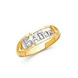14K Two Tone 6mm 15 Years Ring