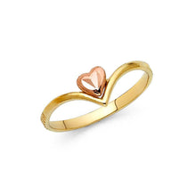 Load image into Gallery viewer, 14K Two Tone 7mm Fancy Heart Ring - silverdepot