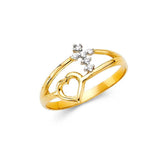 14K Yellow Gold 10mm Clear CZ Fancy Ring