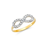14K Yellow Gold 6mm Clear CZ Fancy Ring