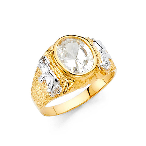 14K Yellow CZ Ring 3.7grams