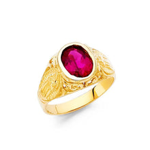 Load image into Gallery viewer, 14K Yellow Gold 10mm Red CZ Babies Ring - silverdepot